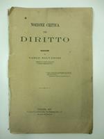 Nozione critica del diritto. Saggio