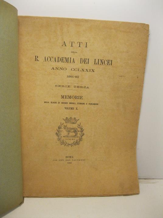 Nuovi studi sulla legge romana udinese. Memoria letta nella seduta del 18 giugno 1882 - copertina