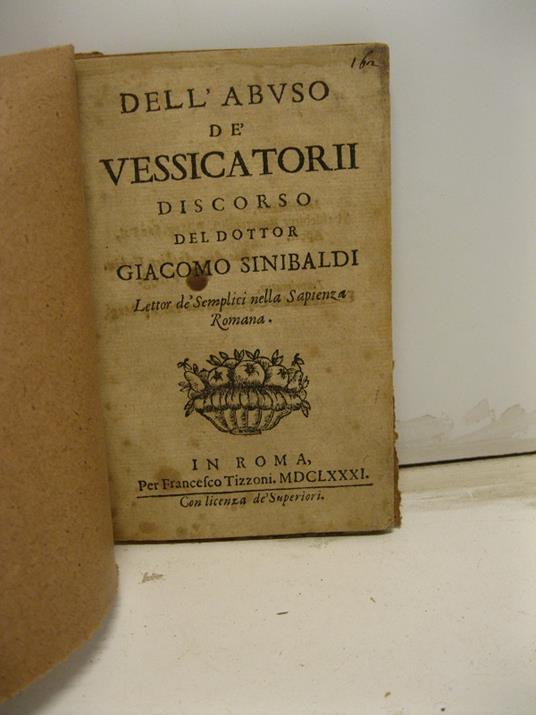 Dell'abuso de' vessicatorii - copertina