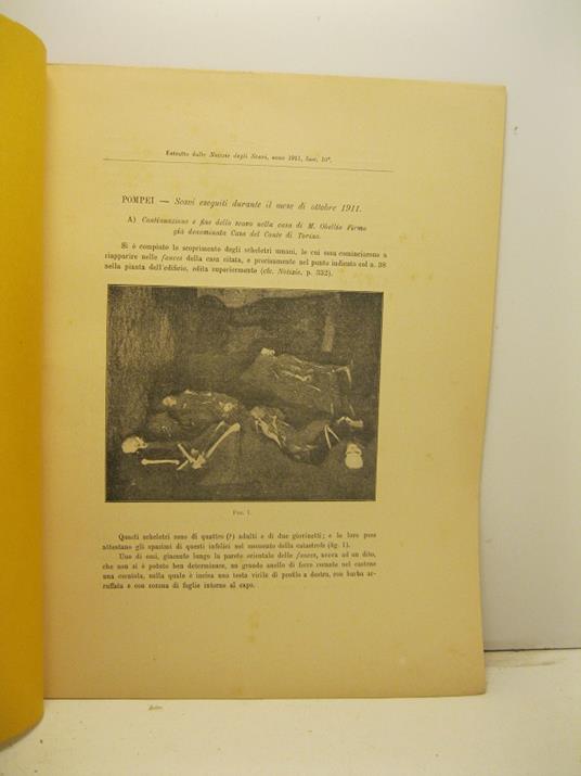 Pompei. Scavi eseguiti durante il mese di ottobre 1911 - copertina