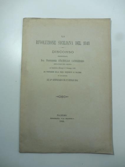 La rivoluzione siciliana del 1848. Discorso - copertina