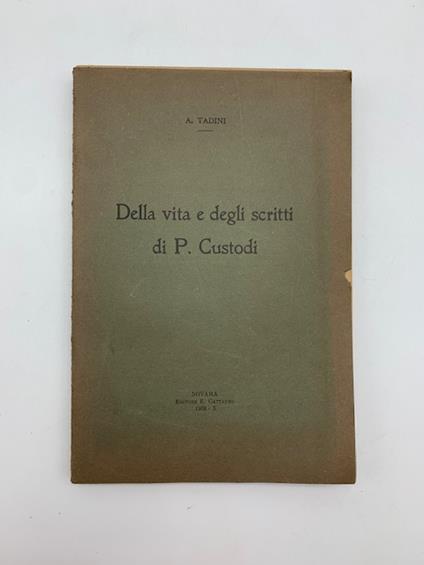 Ancora della vita e degli scritti di Pietro Tadini - copertina