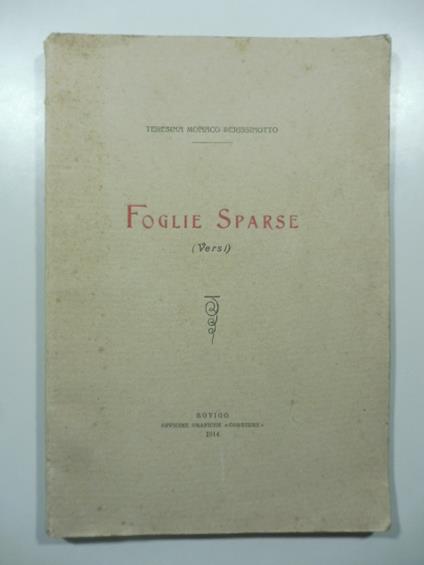 Foglie sparse. Versi - copertina