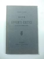 Note ed appunti critici (da Fulvio Testi a Edmondo De Amicis)