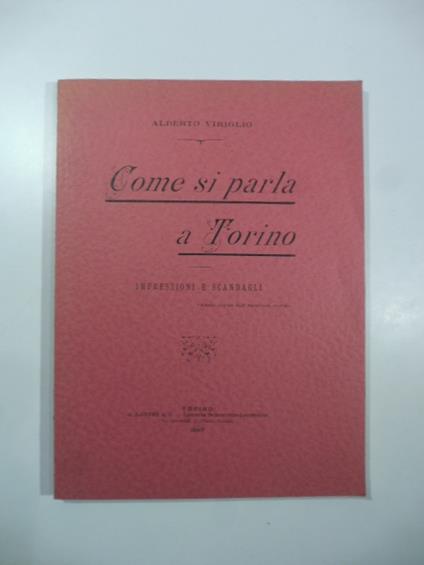 Come si parla a Torino. Impressioni e scandagli - copertina