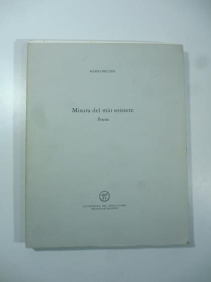 Misura del mio esistere - Mario Becchis - copertina