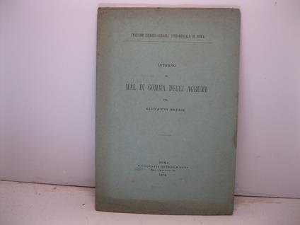 Intorno al Mal di Gomma degli agrumi - Giovanni Briosi - copertina