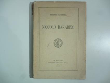 Nicolo' Barabino - Edoardo De Fonseca - copertina