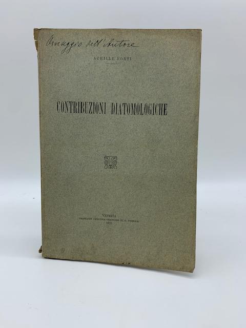 Contribuzioni diatomologiche - Achille Forti - copertina