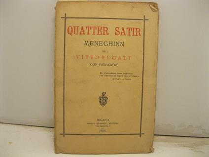 Quatter satir meneghin - Vittorio Gatti - copertina