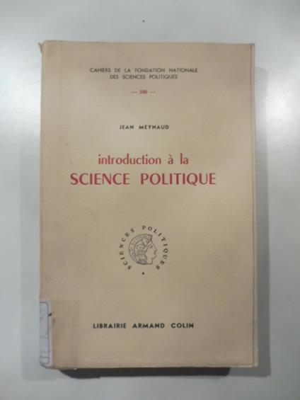 introduction a' la politique scienze politique - Jean Meynaud - copertina