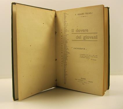 Il dovere dei giovani. Inchiesta - Augusto Michieli - copertina