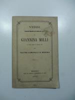 Versi improvvisati da Giannina Milli la sera degli 8 aprile 1866 nel Teatro comunale di Modena