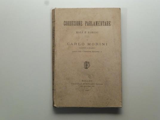 Corruzione parlamentare - Carlo Morini - copertina