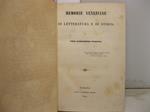 Memorie veneziane di letteratura e di storia