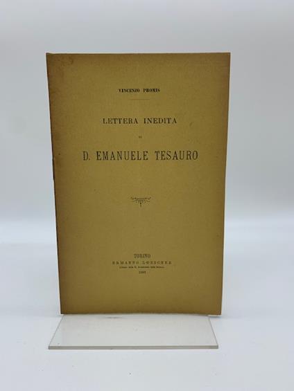 Lettera inedita di D. Emanuele Tesauro - Vincenzo Promis - copertina