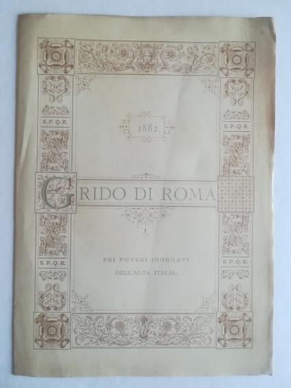 1882. Grido di Roma pei poveri inondati dell'alta Italia - Raffaele Salustri - copertina