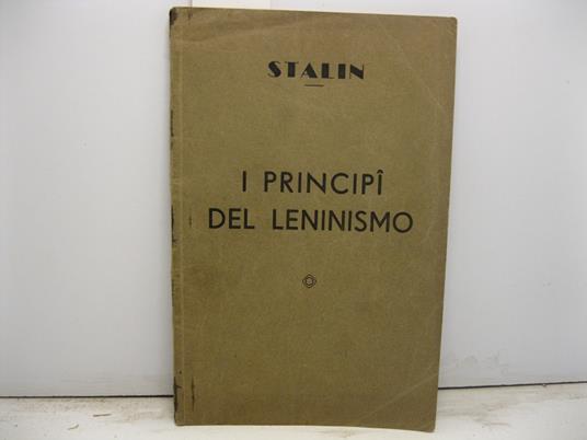 I principi del leninismo - Stalin - copertina