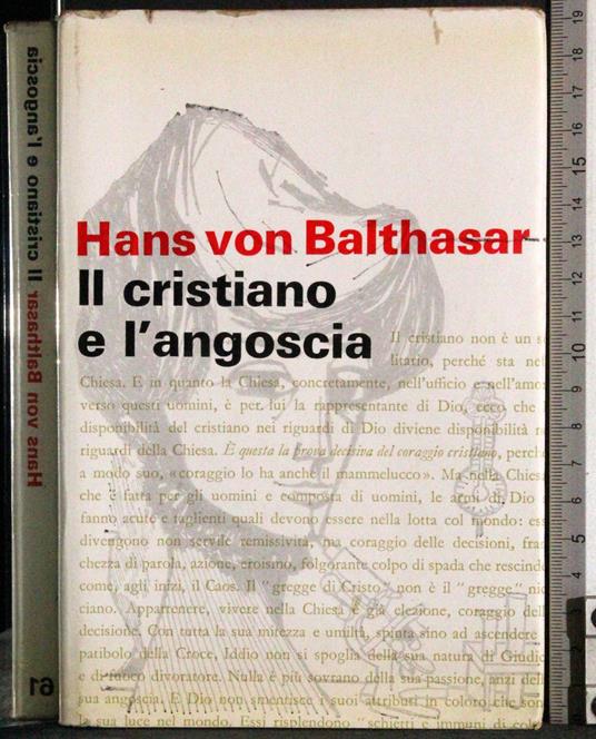 Il cristaino e l'angoscia - Hans Urs von Balthasar - copertina