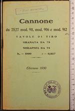 Cannone da 75/27 mod 911, 906 e 912. Tavole di tiro