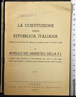 Costituzione della repubblica Italiana e appello ministro PI