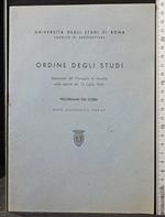 Ordine Degli Studi. Architettura. Anno Accademico