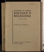 Ricerche di storia sociale e religiosa 17-18. Gen-dic 1980