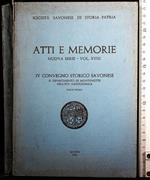 Atti e memorie IV convegno storico Savonese. Parte prima