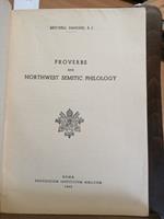 Proverbs And Northwest Semitic Philology - Dahood Mitchell 1963 Pontificium