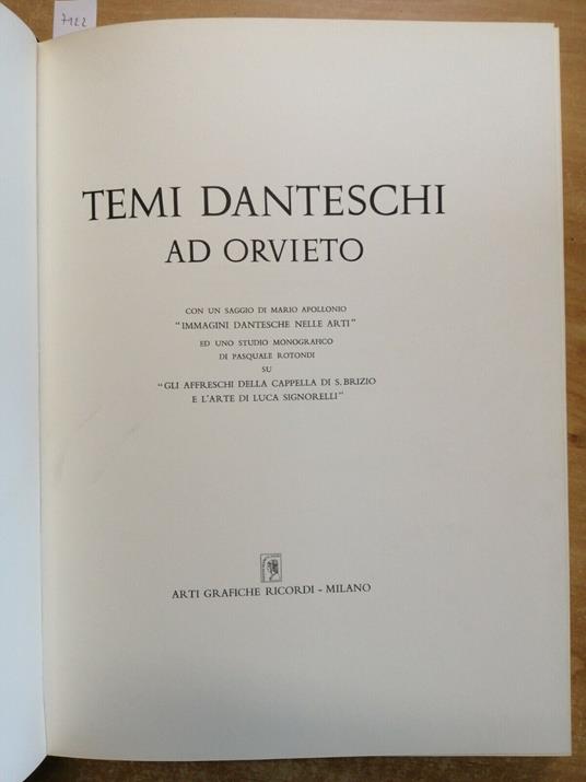 Temi Danteschi Ad Orvieto Da Giotto Signorelli 1965 Ricordi Dante