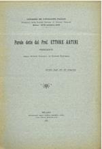 Parole dette dal Prof. Ettore Artini, Presidente della Società Italiana di Scienze Naturali