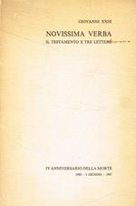 Novissima verba. Il testamento in tre lettere