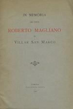 In memoria del conte Roberto Magliano di Villar San Marco