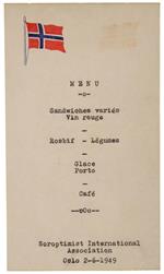 Menu: Oslo, Soroptimist International Association, 1/6/1949