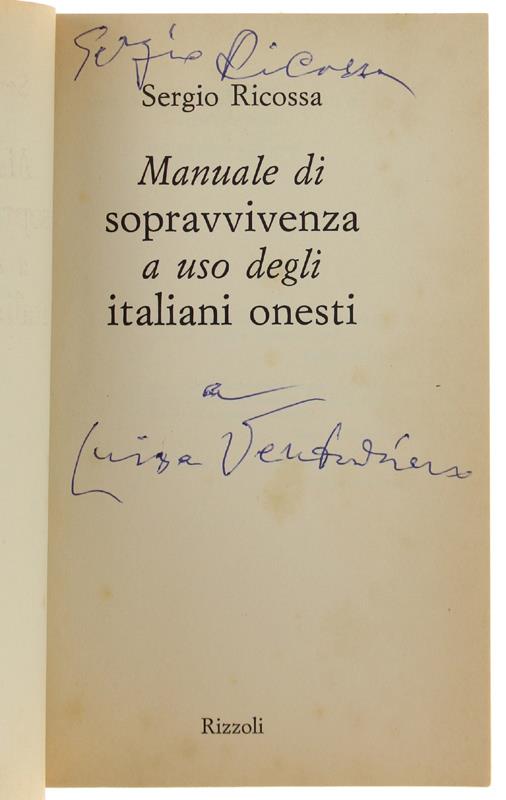 Manuale Di Sopravvivenza Ad Uso Degli Italiani Onesti - Sergio Ricossa - copertina