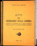 Atti del seminario sulla lebbra. 27-28 gennaio 1978