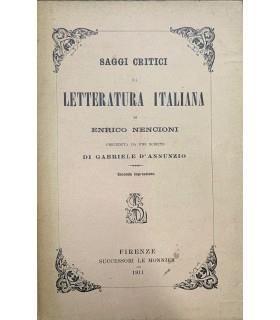 Saggi critici di letteratura italiana - Enrico Nencioni - copertina