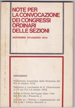 Note per la convocazione dei congressi ordinari delle sezioni