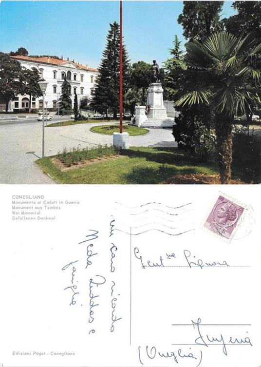 Conegliano. Monumento ai Caduti in Guerra. Viaggiata 1975 - copertina