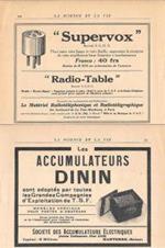 Supervox / Accumulateurs Dinin. Pubblicita 1923, fronte retro