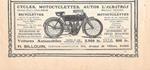 Motocyclettes l'Albratros. H. Billouin constructeur, Paris. Pubblicita 1906