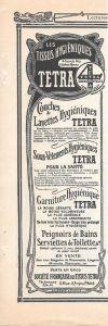 Les tissus hygiéniques Tetra. Pubblicita 1906