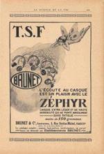 Tsf Zéphyr / Kinamo-Ica / Baltic Radio. Pubblicita 1926, Fronte Retro