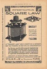 Condensateur Square Law GMR . Pubblicita 1926