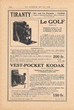 Le Golf-Vest-Pocket Kodak / Sport et tourisme, Mestre&Blatgé. Pubblicita 1926