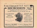 Microdio. Horace Hurm, Paris. Pubblicita 1926