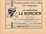 Le gazogene Le Sorcier. L. Brègeaut, Paris. Pubblicita 1926