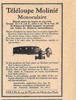 Téléloupe Molinié, monocoulaire. Collin, Paris. Pubblicita 1926