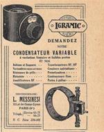 Igranic. Condensateur variable. Pubblicita 1926