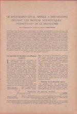 Le sous-marin est-il appeléa disparaitre devant les moyens scientifiques permettante de le découvrir. Stampa 1926